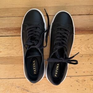 Patina Portland Leather Co. black leather sneakers